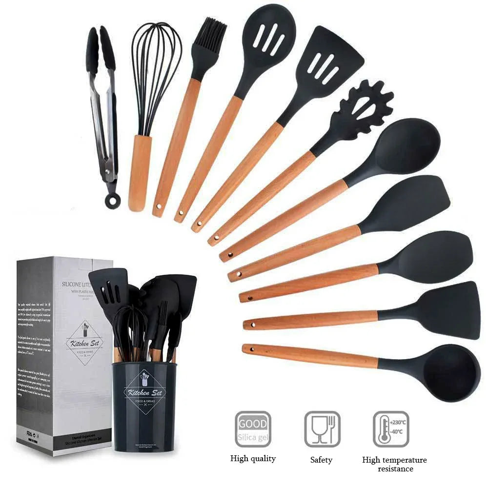 Conjunto de utensílios de cozinha antiaderentes